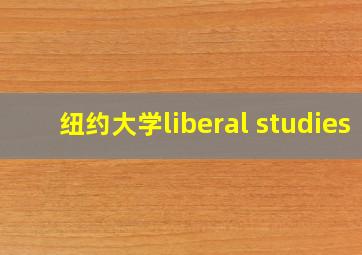 纽约大学liberal studies